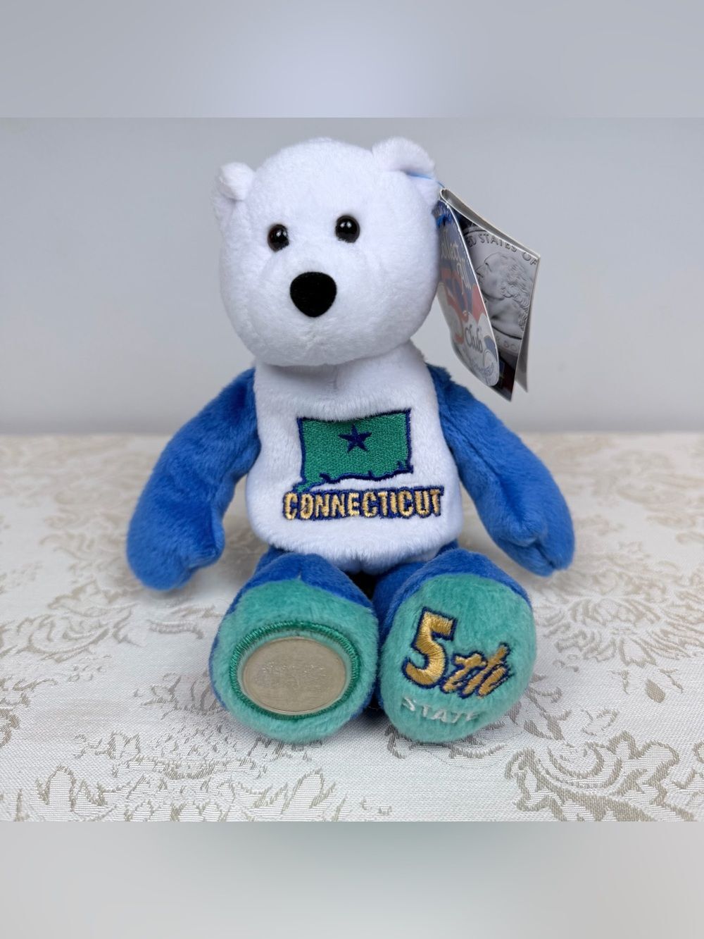 Vintage Limited Treasures Connecticut State Quarter Collectible Bear